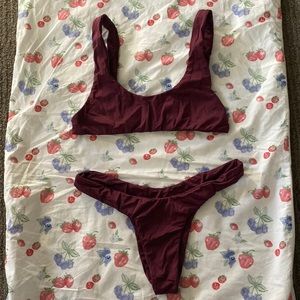 San Lorenzo sparkly maroon swimsuit
